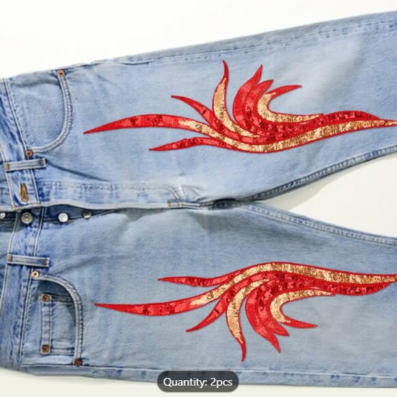 X  LARGE red applique with sequins  20" !! - Picture 5 of 5